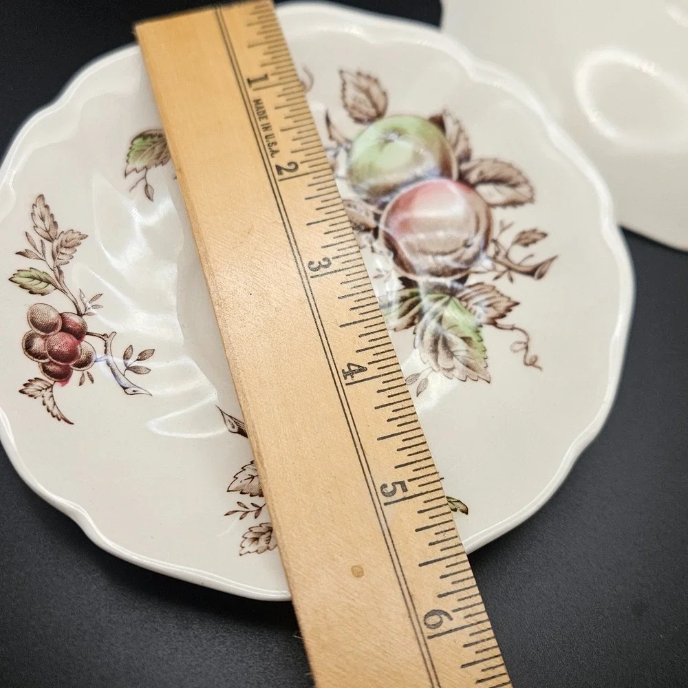 Vintage Johnson Bros Harvest Time England 2 Cup & Saucer Sets Fruit Crazing
